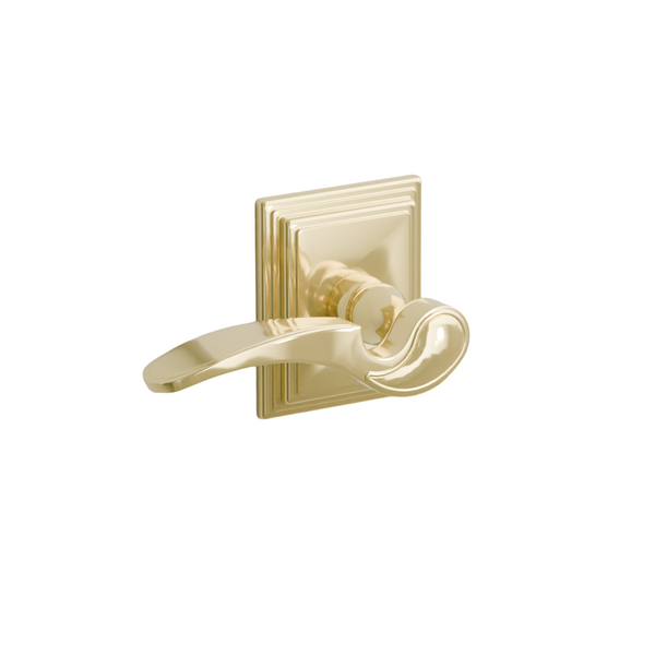 Emtek  Door Handle - Coventry Lever Wilshire Rosette - Designer Brass
