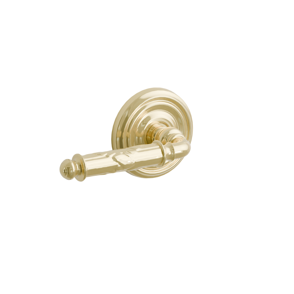 Emtek Door Handle - Ribbon & Reed Lever Regular Rosette - Designer Brass