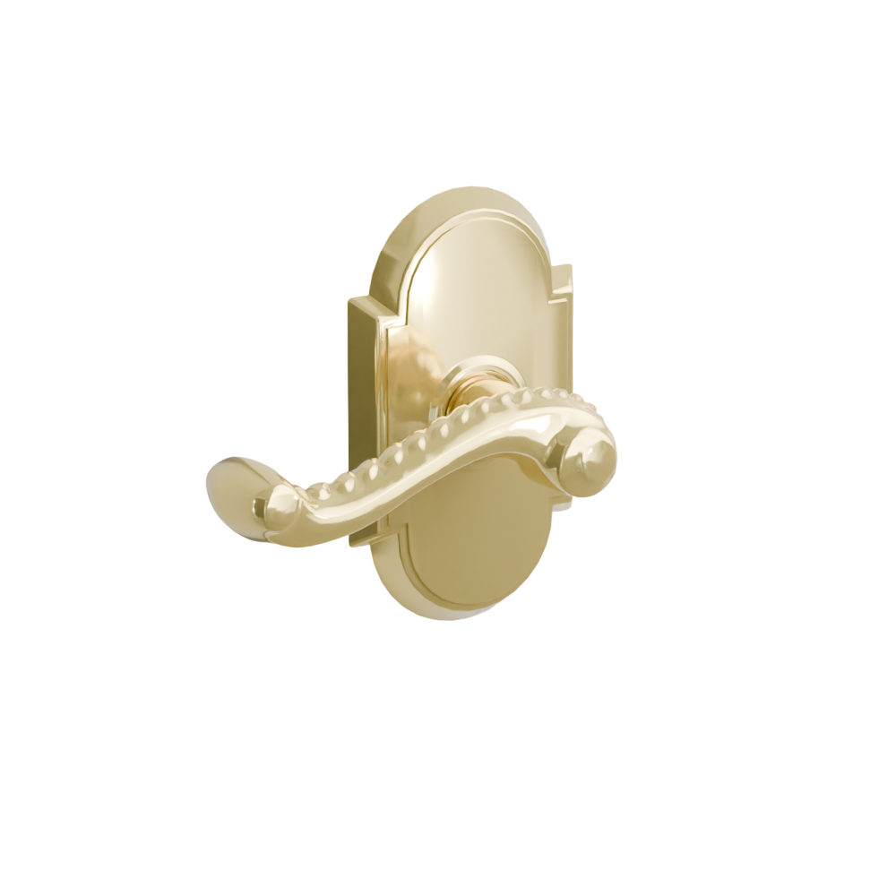 Emtek Door Handle -Rope  Lever #8 Rosette - Designer Brass