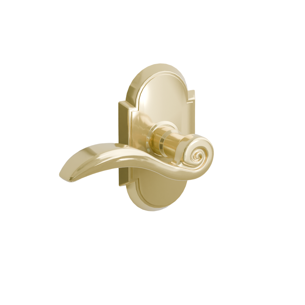 Emtek Door Handle - Elan Lever #8 Rosette - Designer Brass