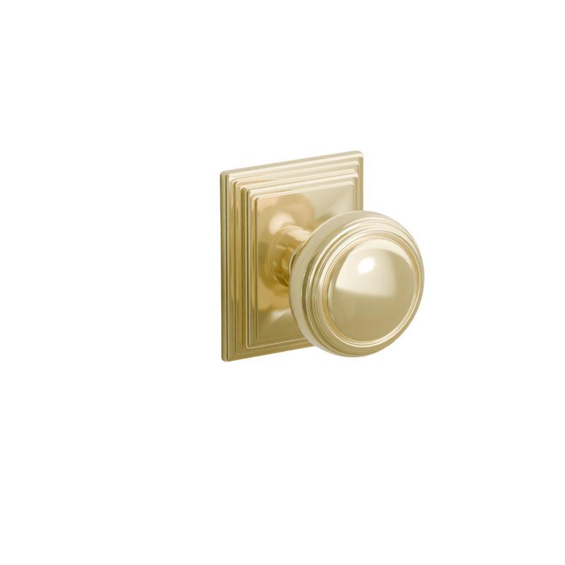 Emtek  Door Handle - Norwich Knob Wilshire Rosette - Classic Brass