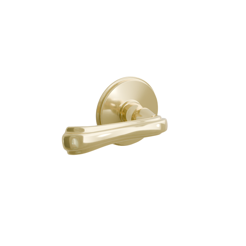 Emtek Door Handle - Wembley  Lever Watford Rosette - Designer Brass