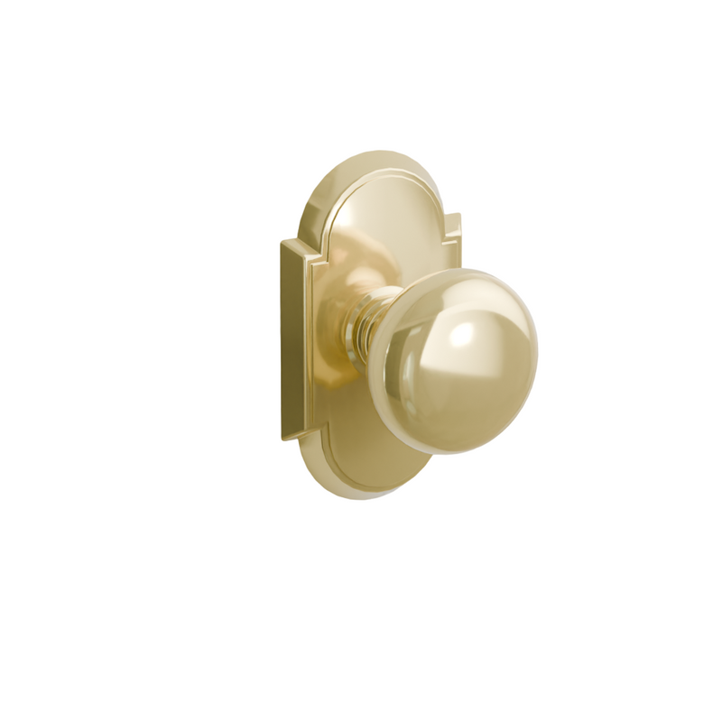 Emtek Door Handle - Providence Knob #8 Rosette - Classic Brass