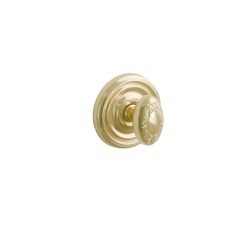 Emtek Door Handle - Victoria Knob Regular Rosette - Designer Brass