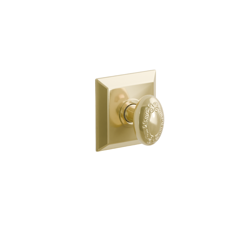 Emtek  Door Handle -  Victoria Knob Quincy Rosette - Designer Brass