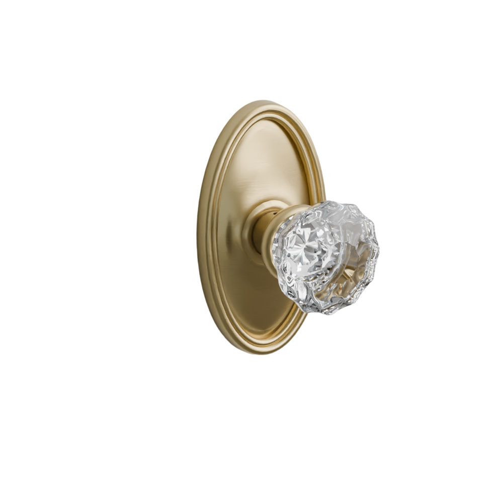 Emtek Door Handle - Astoria Knob Oval  Rosette - Glass