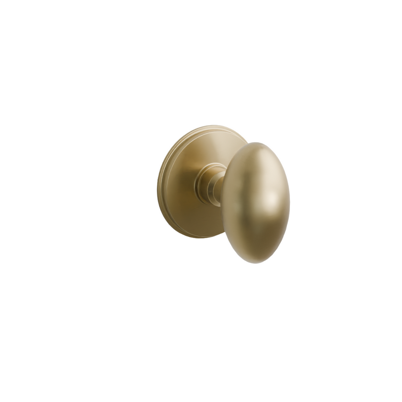 Emtek Door Handle - Egg Knob Watford Rosette - Classic Brass