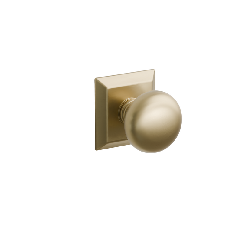 Emtek  Door Handle - Providence Knob Quincy Rosette - Classic Brass