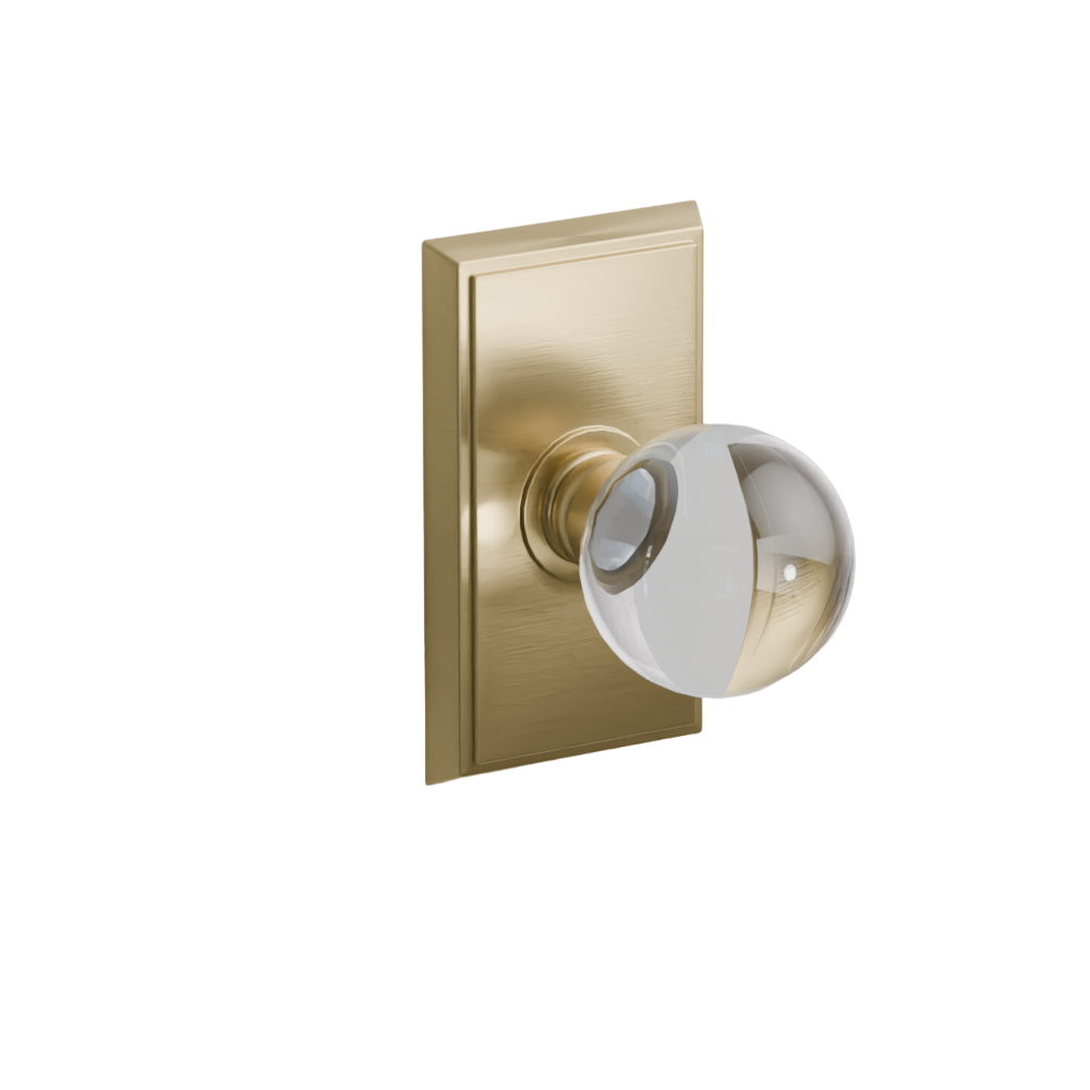 Emtek  Door Handle - Bristol Knob Rectangular Rosette - Glass