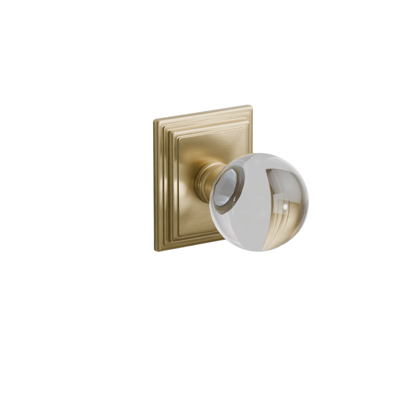 Emtek  Door Handle - Bristol Knob Wilshire Rosette - Glass