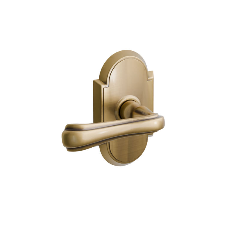 Emtek Door Handle - Wembley  Lever #8 Rosette - Designer Brass