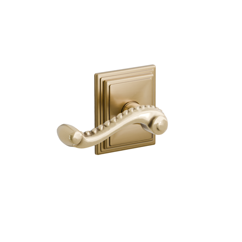 Emtek  Door Handle - Rope  Lever Wilshire Rosette - Designer Brass