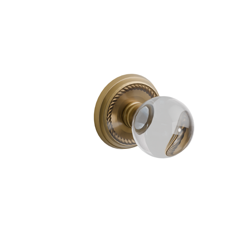 Emtek Door Handle - Bristol Knob Rope  Rosette - Glass