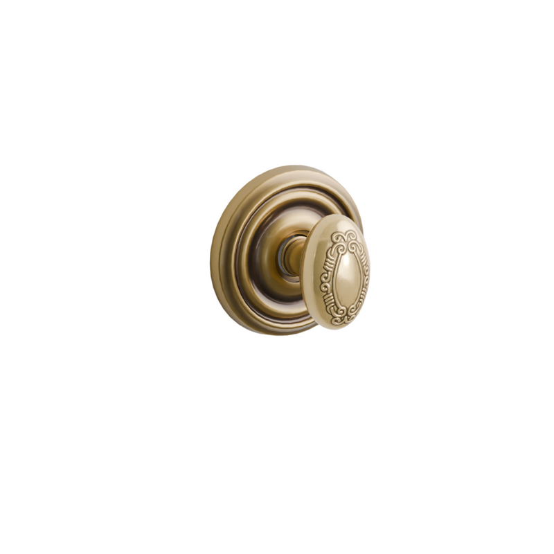 Emtek Door Handle - Victoria Knob Regular Rosette - Designer Brass