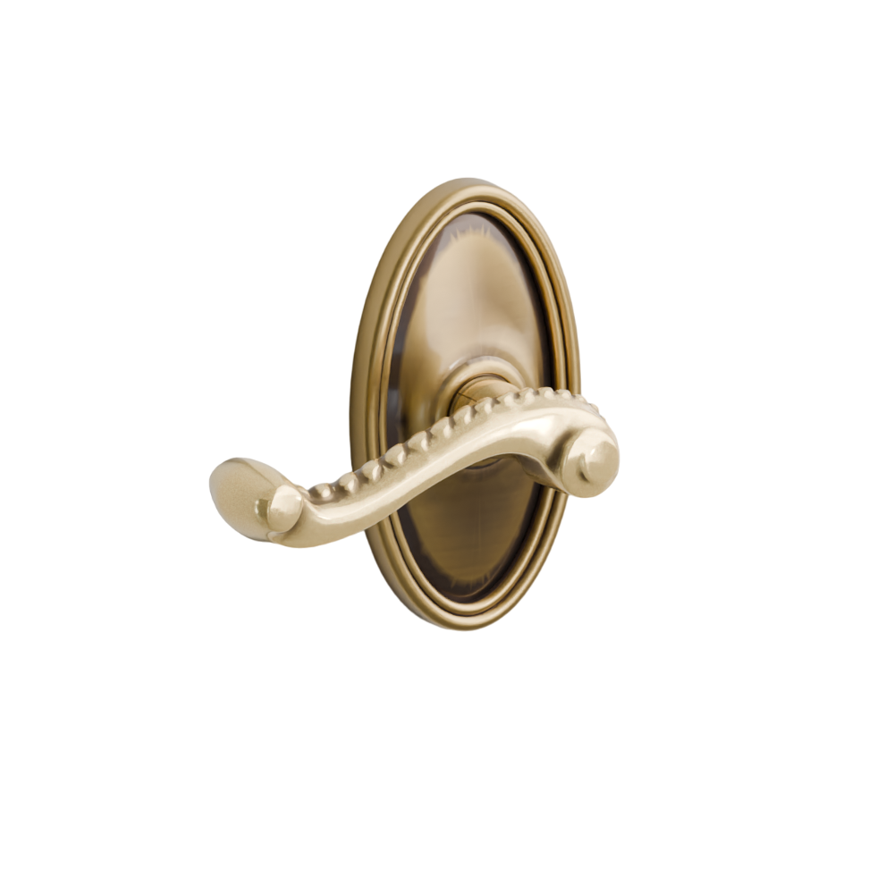 Emtek Door Handle - Rope  Lever Oval Rosette - Designer Brass