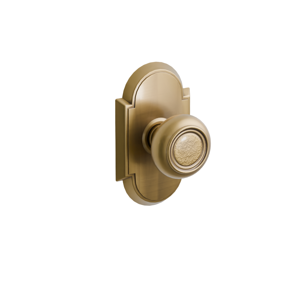 Emtek Door Handle - Belmont Knob #8 Rosette - Designer Brass