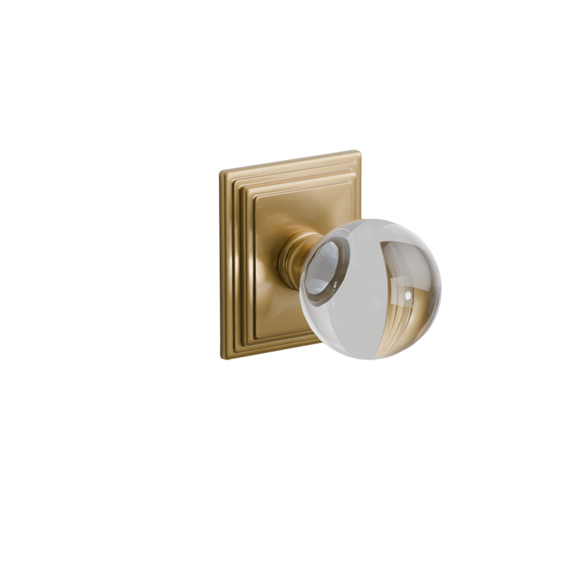 Emtek  Door Handle - Bristol Knob Wilshire Rosette - Glass