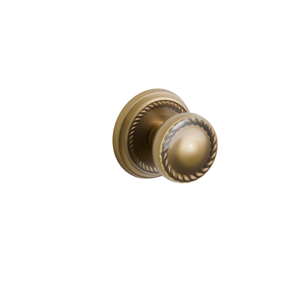 Emtek Door Handle - Rope Knob Rope  Rosette - Designer Brass