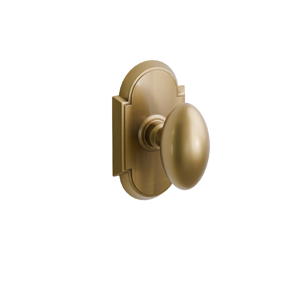 Emtek Door Handle - Egg Knob #8 Rosette - Classic Brass