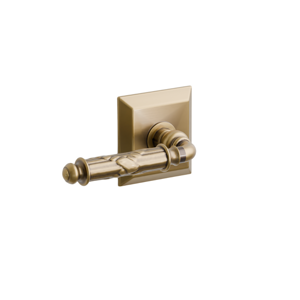 Emtek  Door Handle - Ribbon & Reed Lever Quincy Rosette - Designer Brass