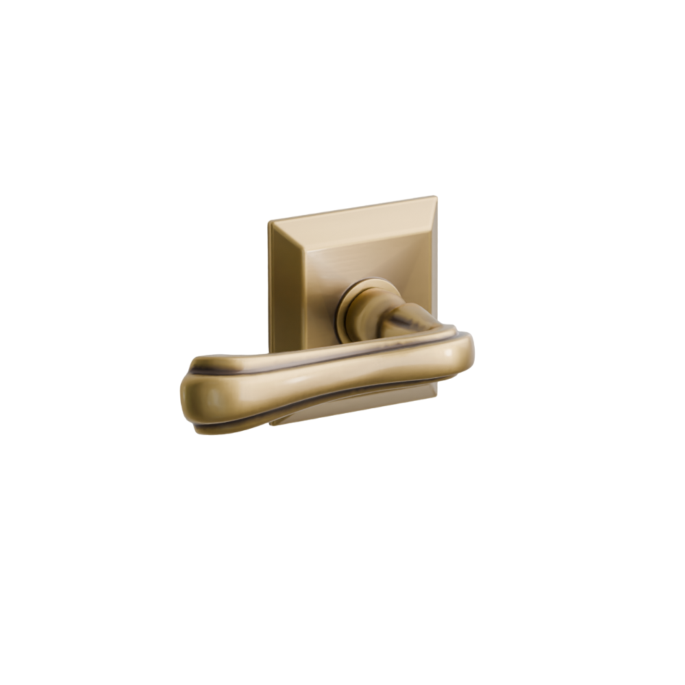 Emtek  Door Handle - Wembley  Lever Quincy Rosette - Designer Brass