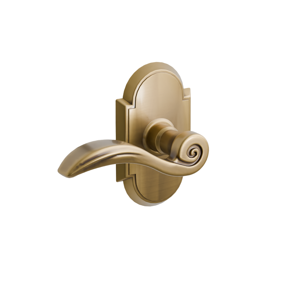 Emtek Door Handle - Elan Lever #8 Rosette - Designer Brass