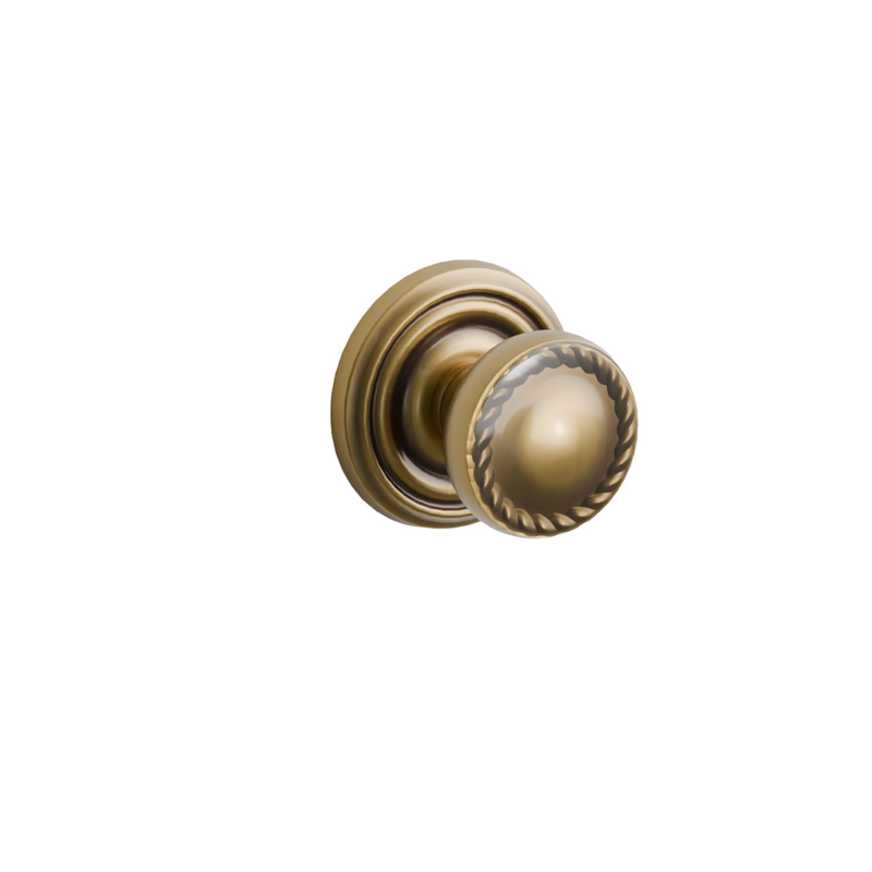 Emtek Door Handle - Rope Knob Regular Rosette - Designer Brass