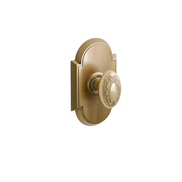 Emtek Door Handle - Victoria Knob #8 Rosette - Designer Brass