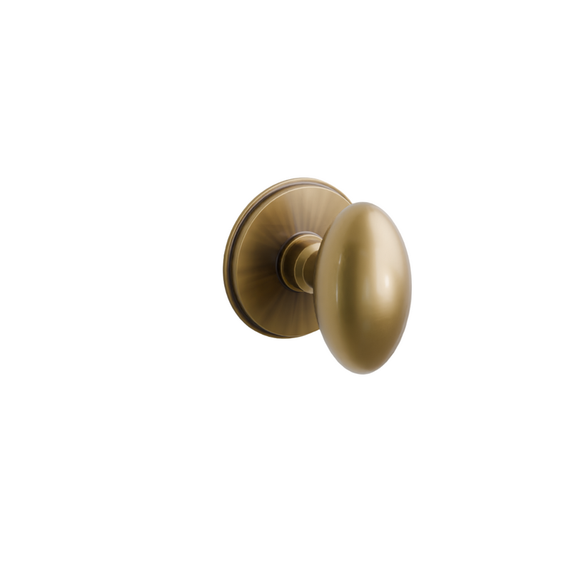 Emtek Door Handle - Egg Knob Watford Rosette - Classic Brass