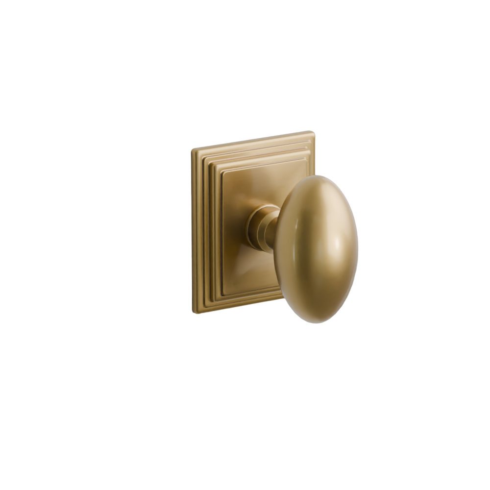 Emtek  Door Handle - Egg Knob Wilshire Rosette - Classic Brass