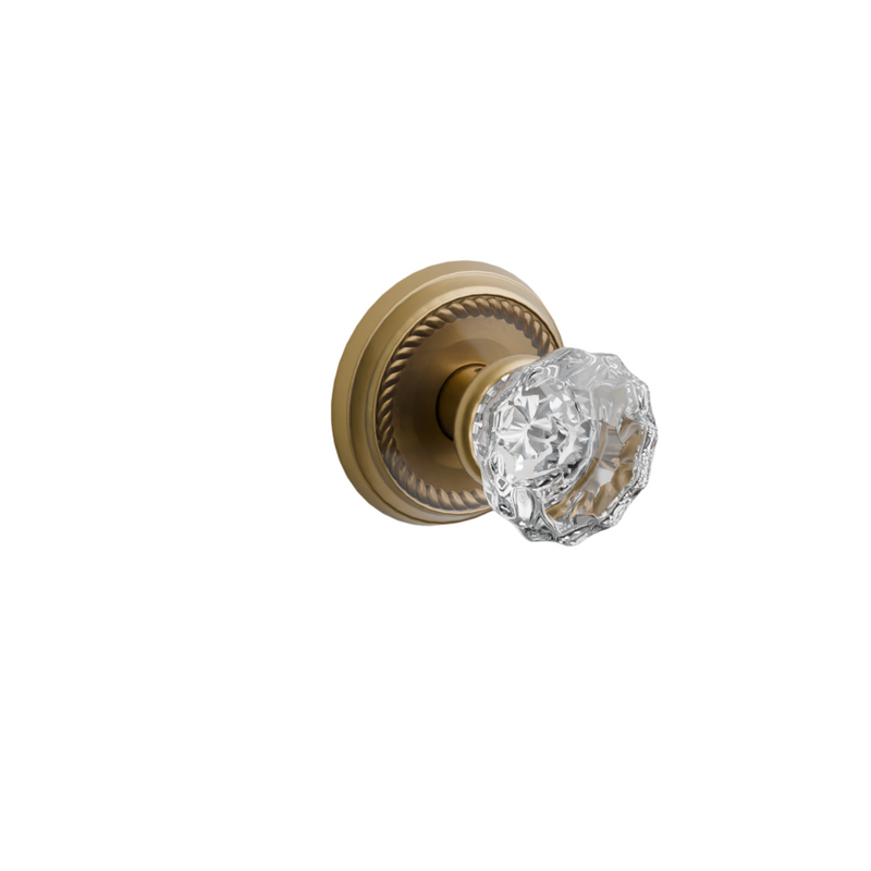 Emtek Door Handle - Astoria Knob Rope  Rosette - Glass