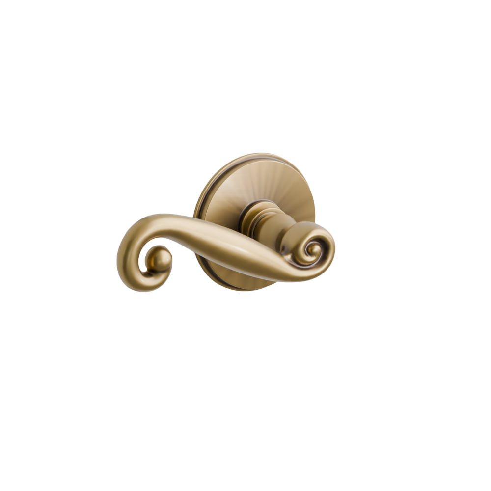 Emtek Door Handle - Rustic Lever Watford Rosette - Designer Brass