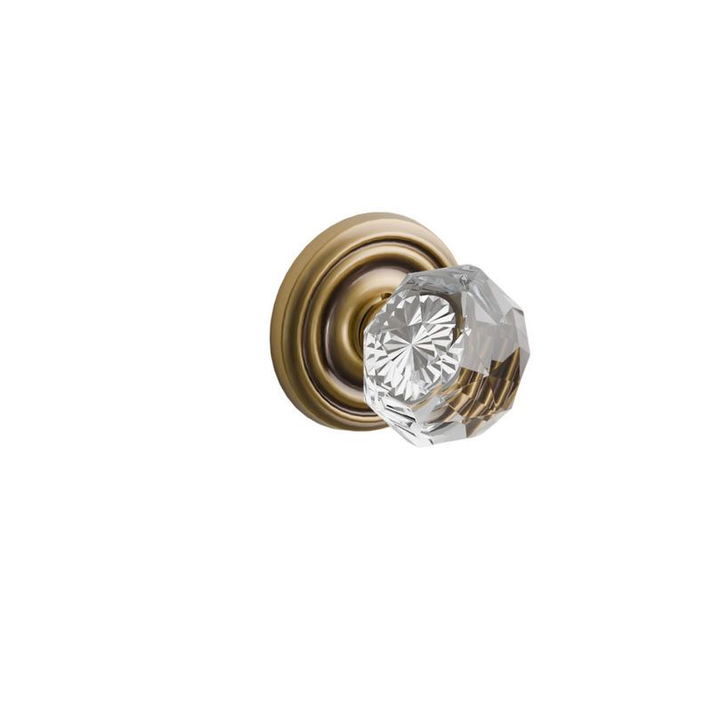 Emtek Door Handle - Diamond Knob Regular Rosette - Glass