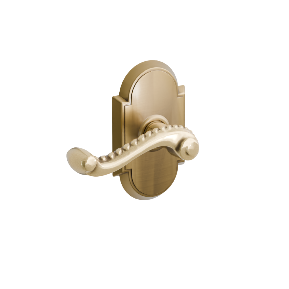 Emtek Door Handle -Rope  Lever #8 Rosette - Designer Brass