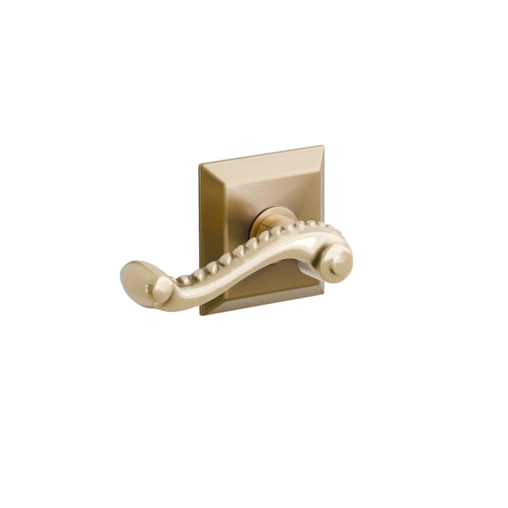 Emtek  Door Handle - Rope Lever Quincy Rosette - Designer Brass