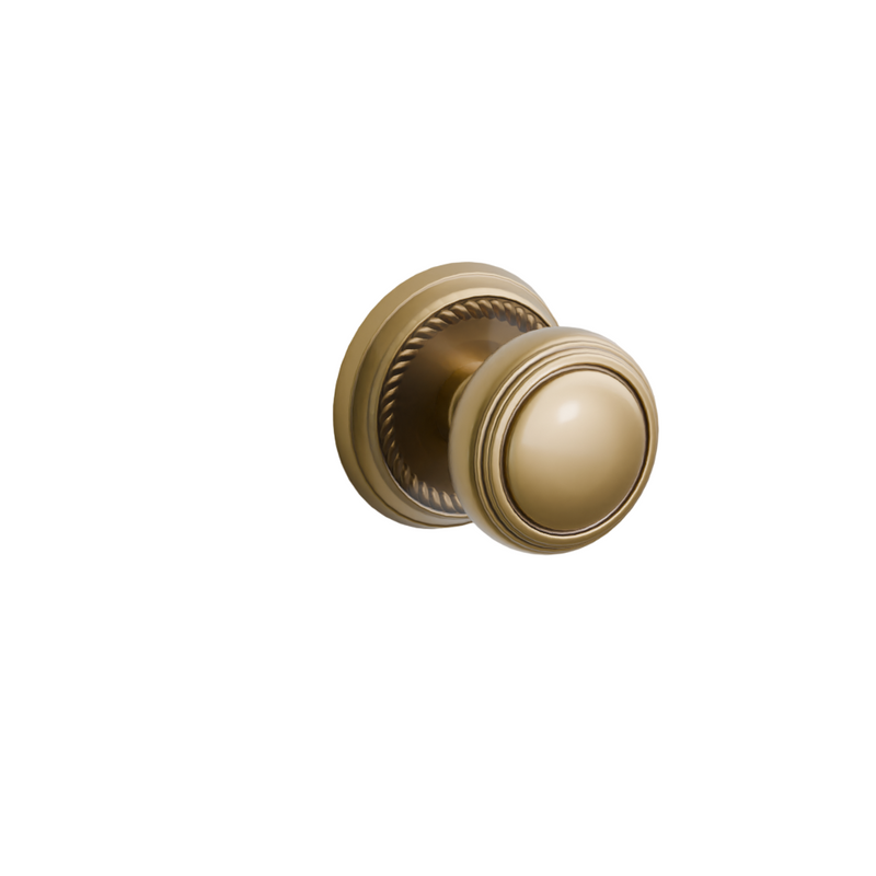 Emtek Door Handle - Norwich  Knob Rope Rosette - Classic Brass