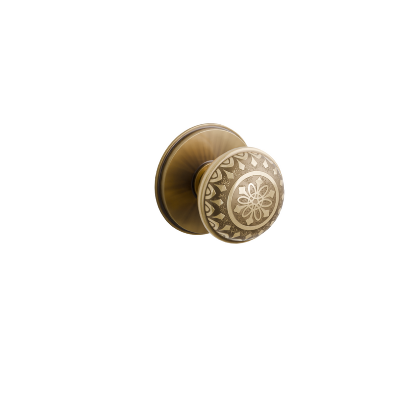 Emtek Door Handle - Lancaster Knob Watford Rosette - Designer Brass