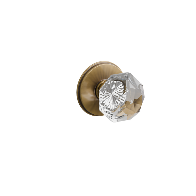 Emtek Door Handle - Diamond Knob Watford Rosette - Glass