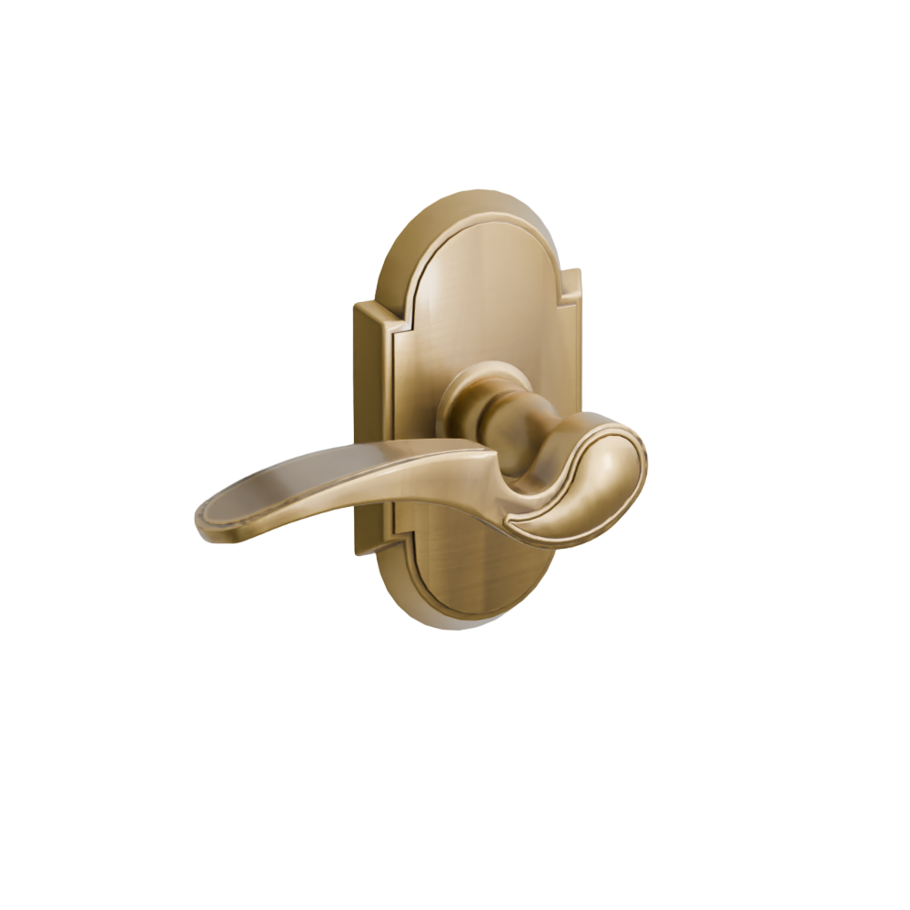 Emtek Door Handle - Coventry Lever #8 Rosette - Designer Brass