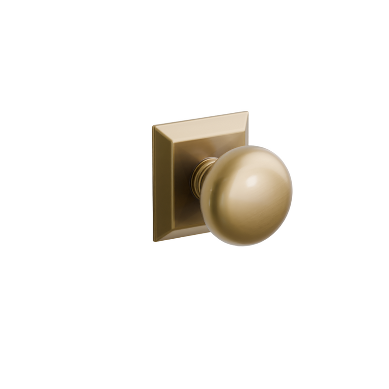 Emtek  Door Handle - Providence Knob Quincy Rosette - Classic Brass