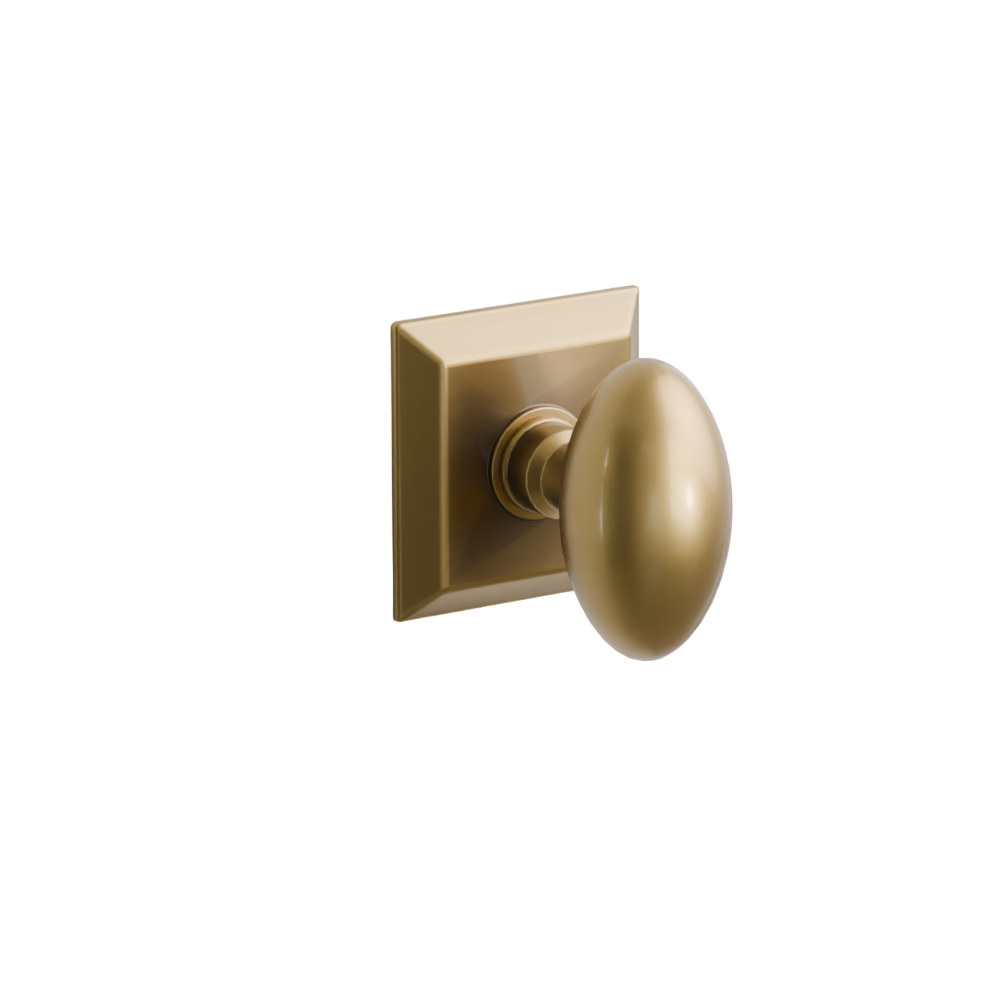 Emtek  Door Handle - Egg Knob Quincy Rosette - Classic Brass
