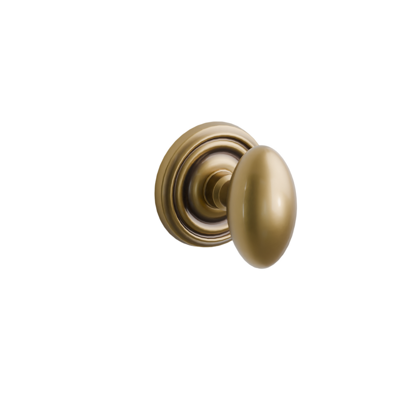 Emtek Door Handle - Egg Knob Regular Rosette - Classic Brass