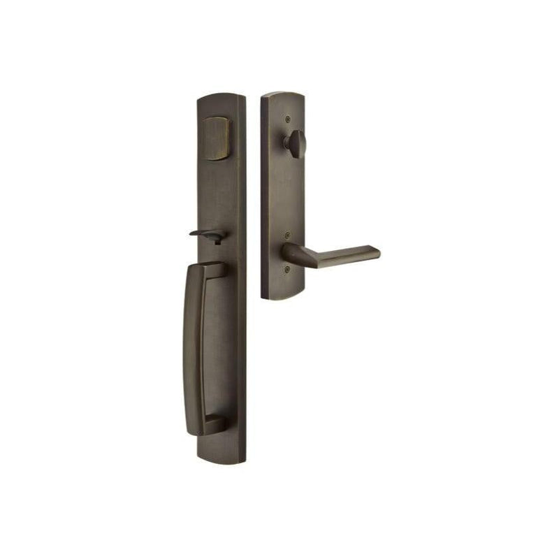 Emtek Sandcast Bronze Tubular Entrance Handlesets - Brighton