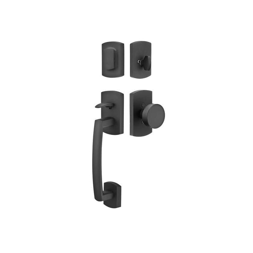 Emtek Sandcast Bronze Tubular Entrance Handlesets - Ridgemont