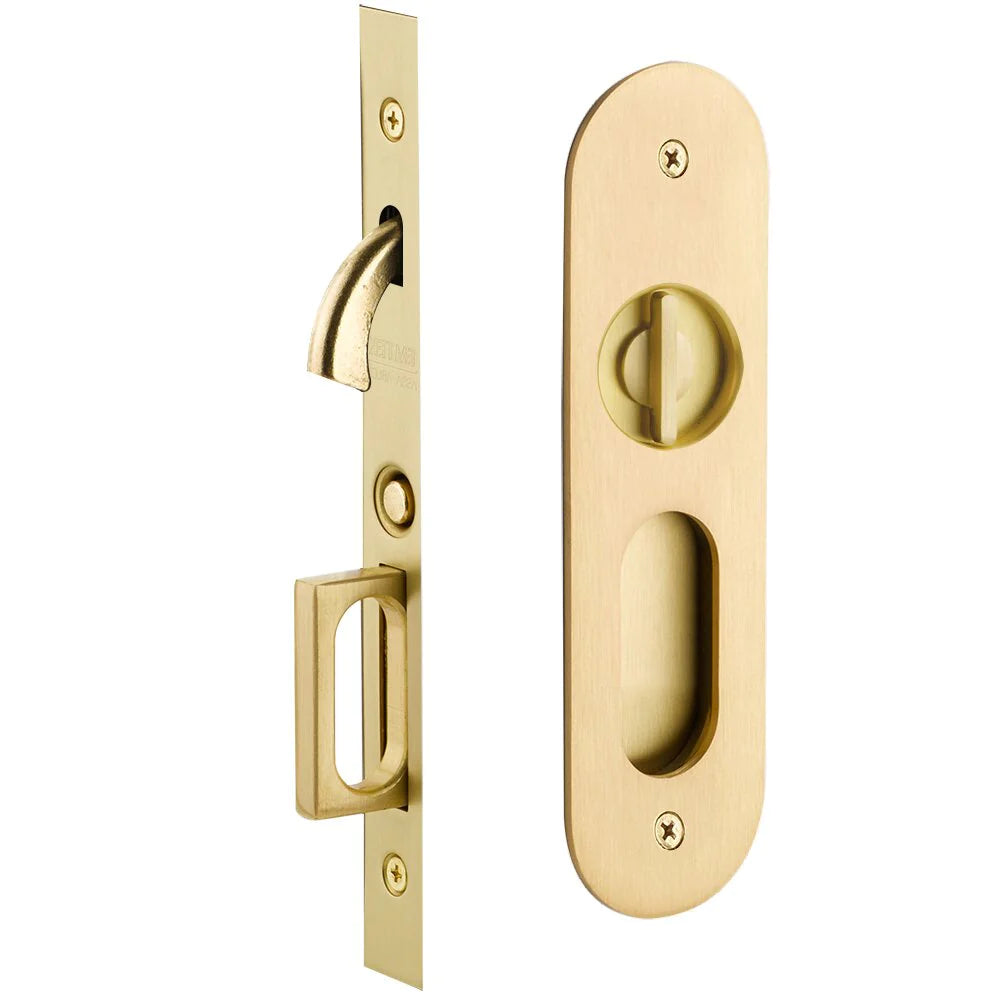 Emtek Narrow Oval Pocket Door Mortise Locks