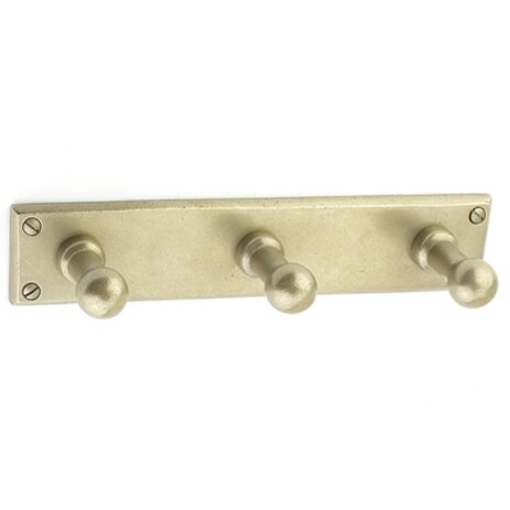 Emtek Sandcast Bronze 3 Hooks with Rectangular Plate