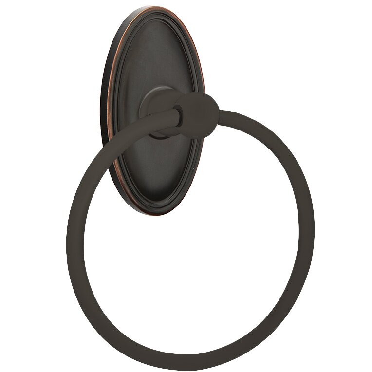 Emtek Traditional Brass Towel Ring with Oval Rosette