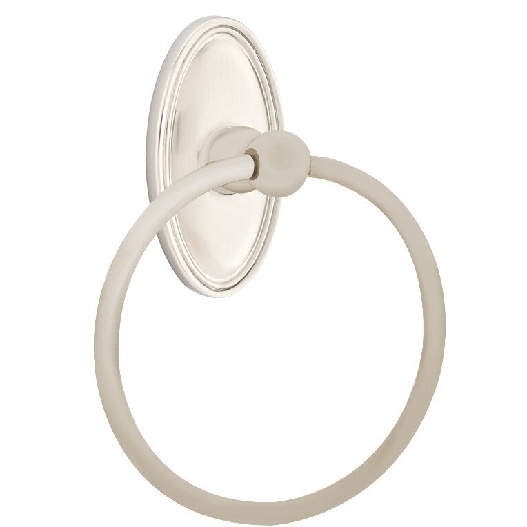 Emtek Traditional Brass Towel Ring with Oval Rosette