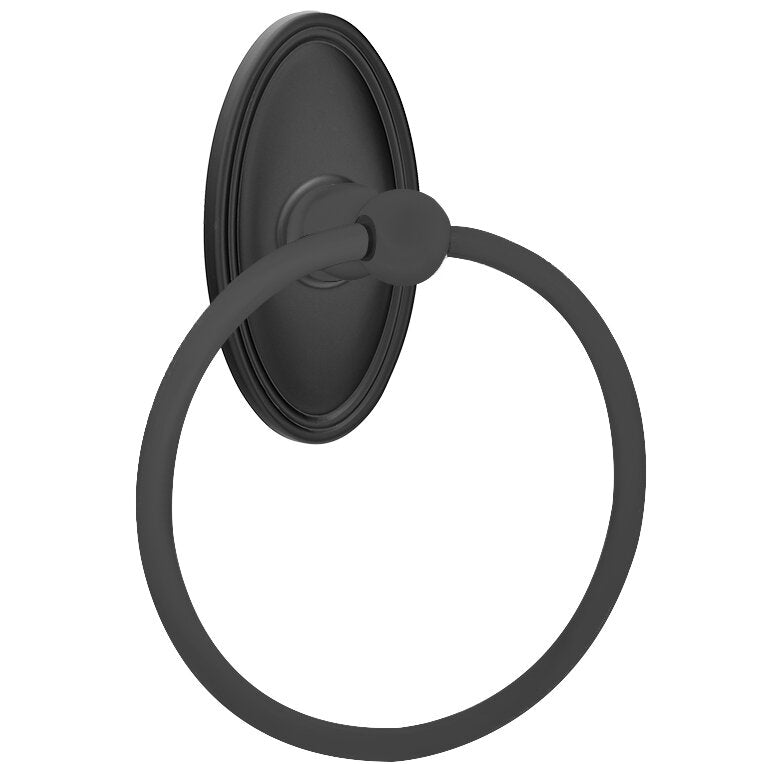 Emtek Traditional Brass Towel Ring with Oval Rosette