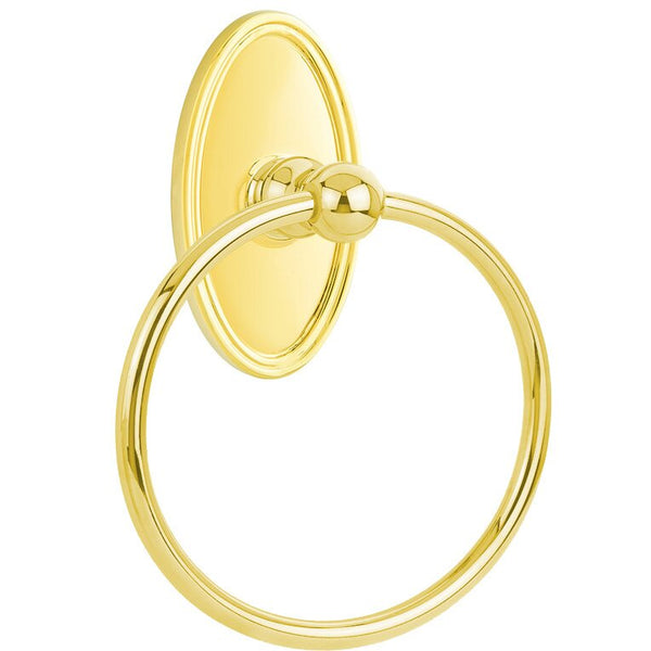 Emtek Traditional Brass Towel Ring with Oval Rosette